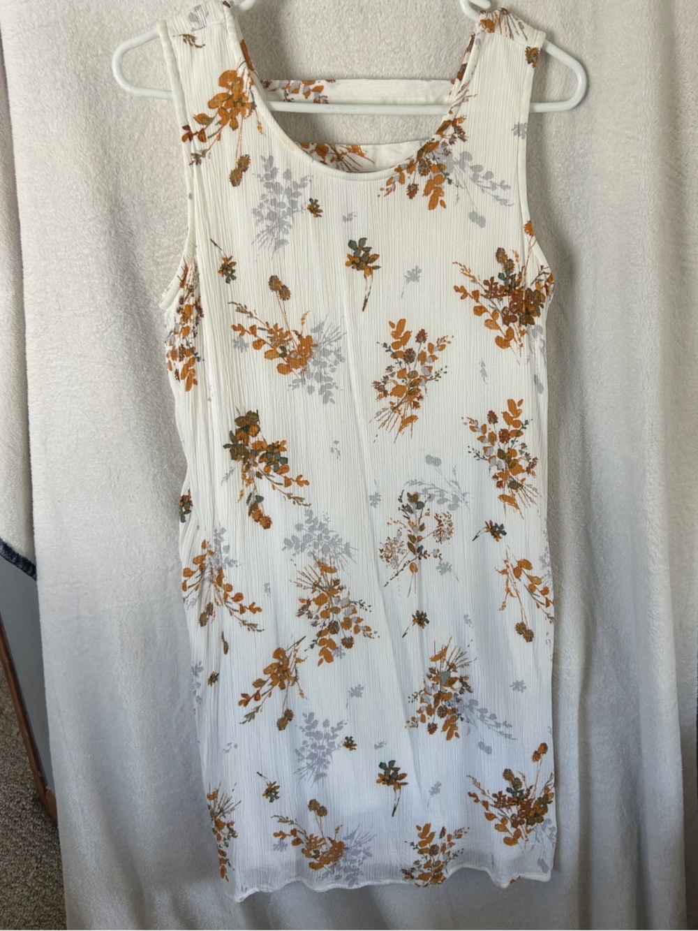 Maurices White Floral Tie-Shoulder Shift Dress